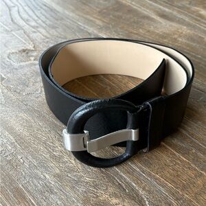 Banana Republic wide black leather belt made in Italy